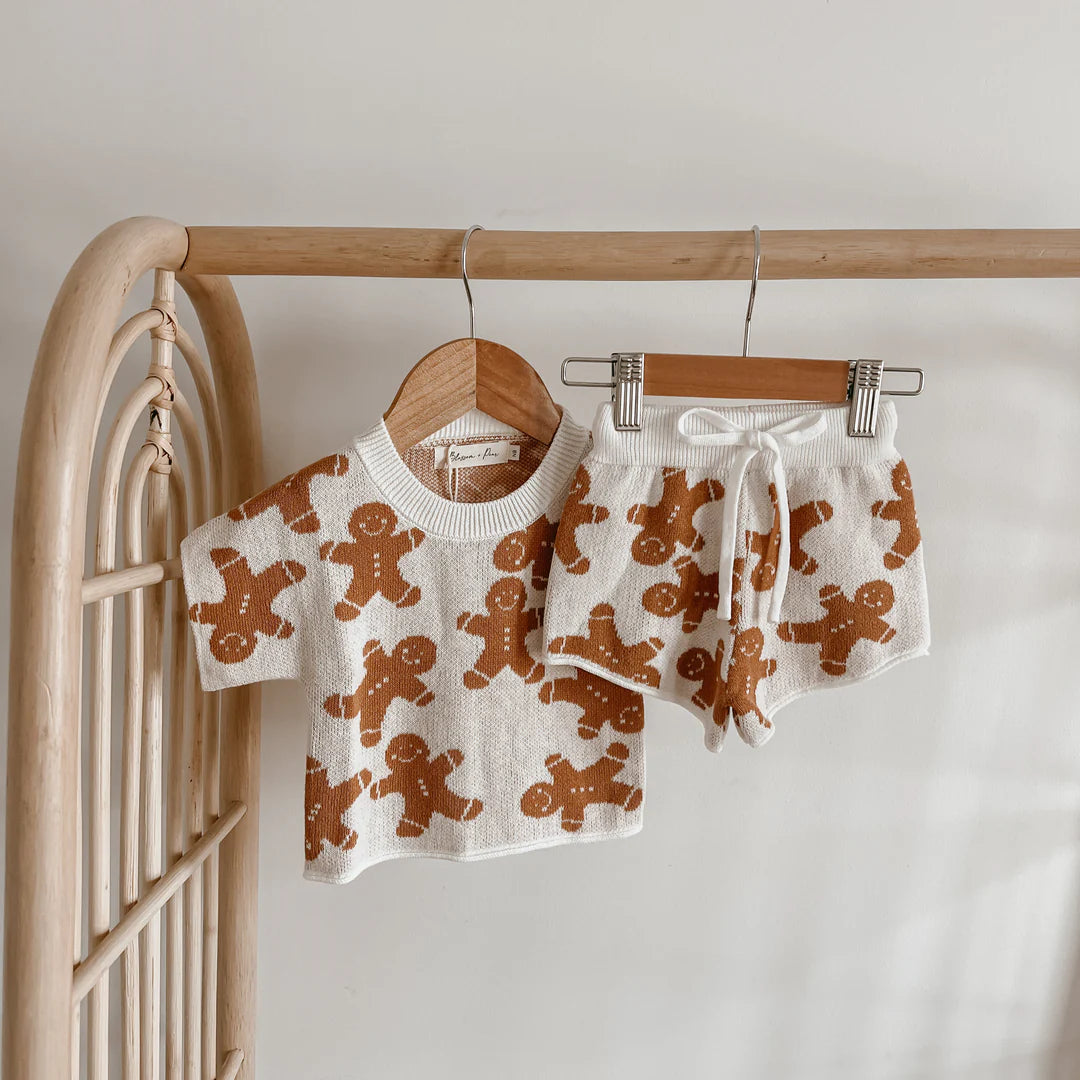 Blossom & Pear Gingerbread Knit Set Short Sleeve