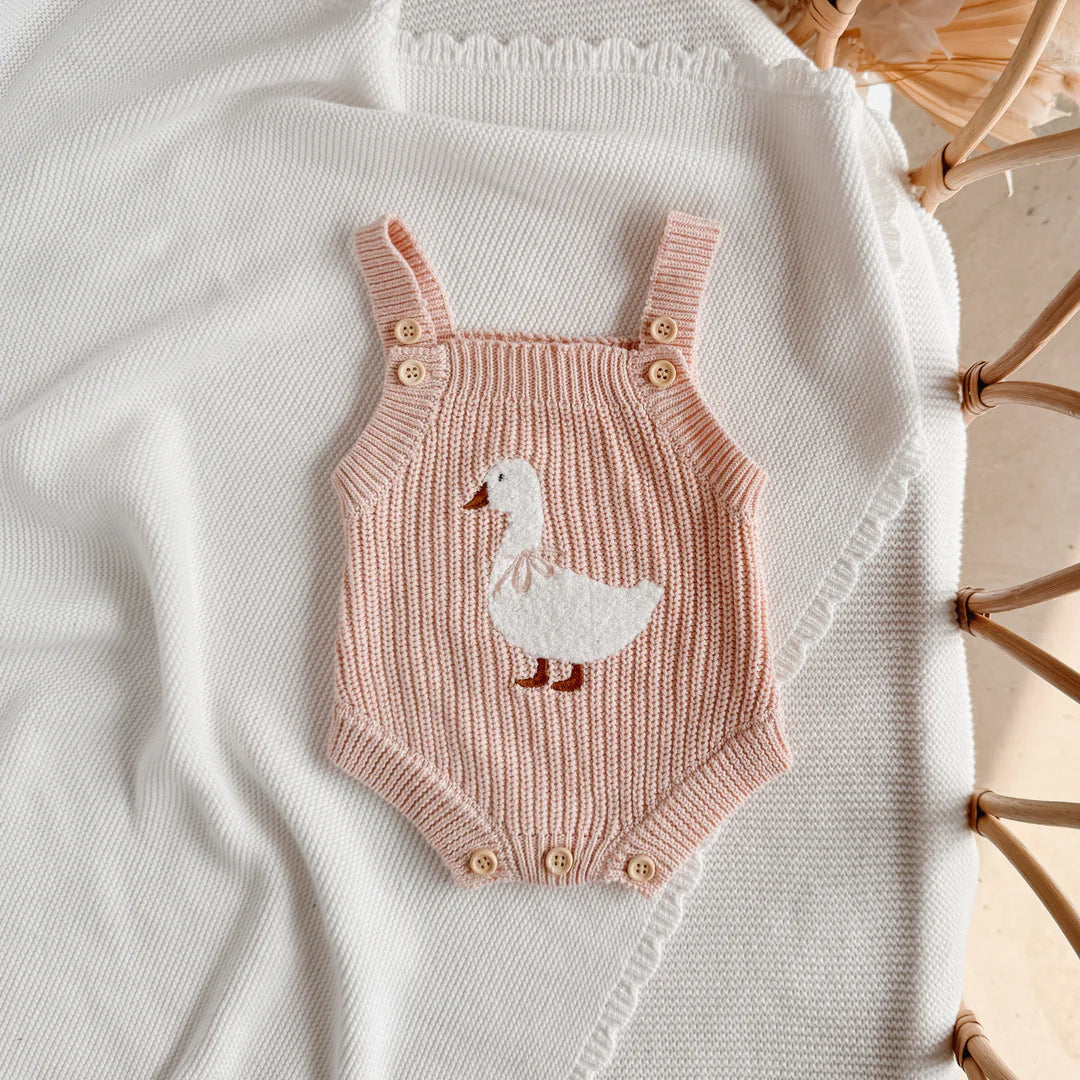 Blossom & Pear Goose Singlet Knit Romper Pink Lemonade