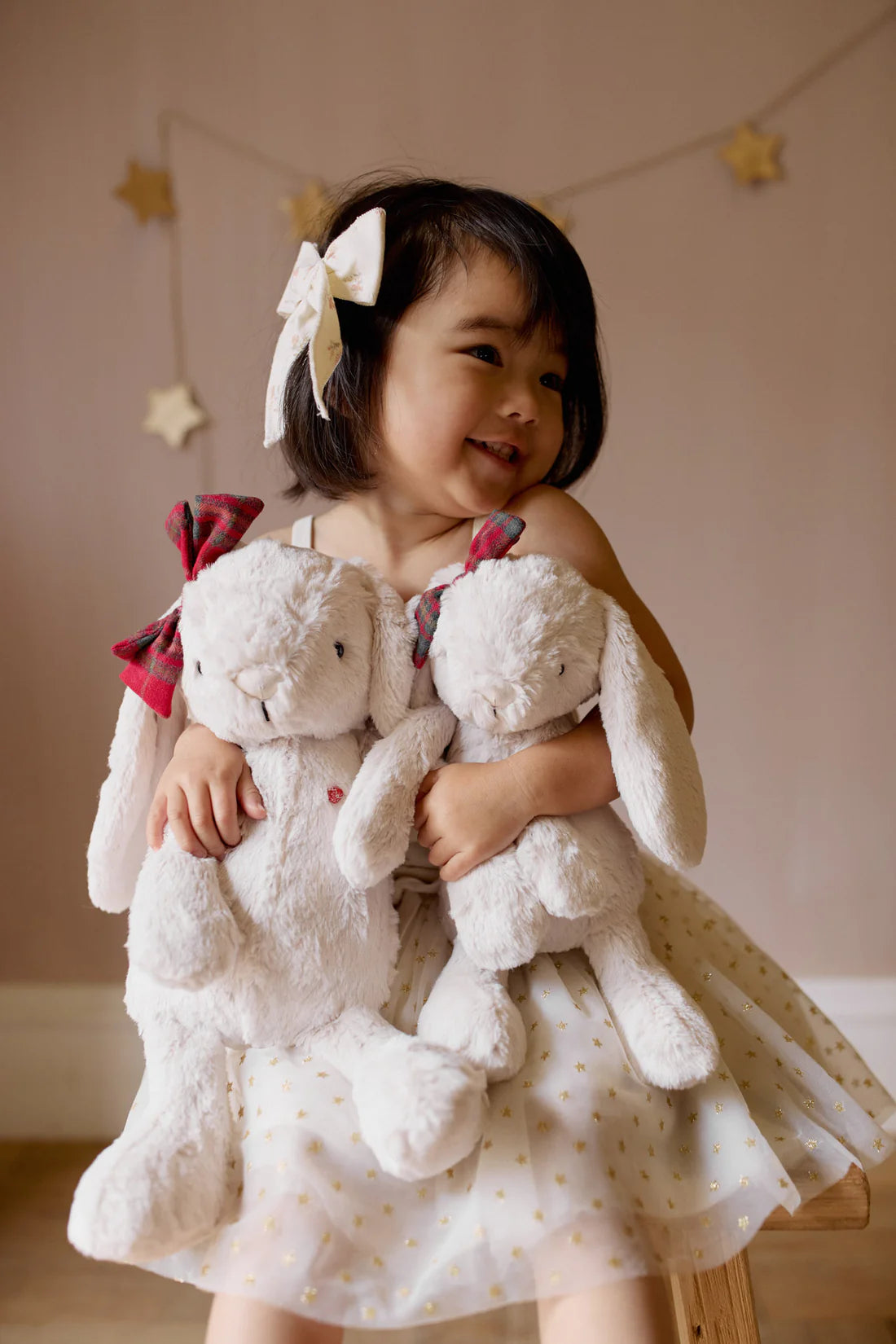 Jamie Kay Snuggle Bunnies Christmas Bow Penelope Pastel 30cm