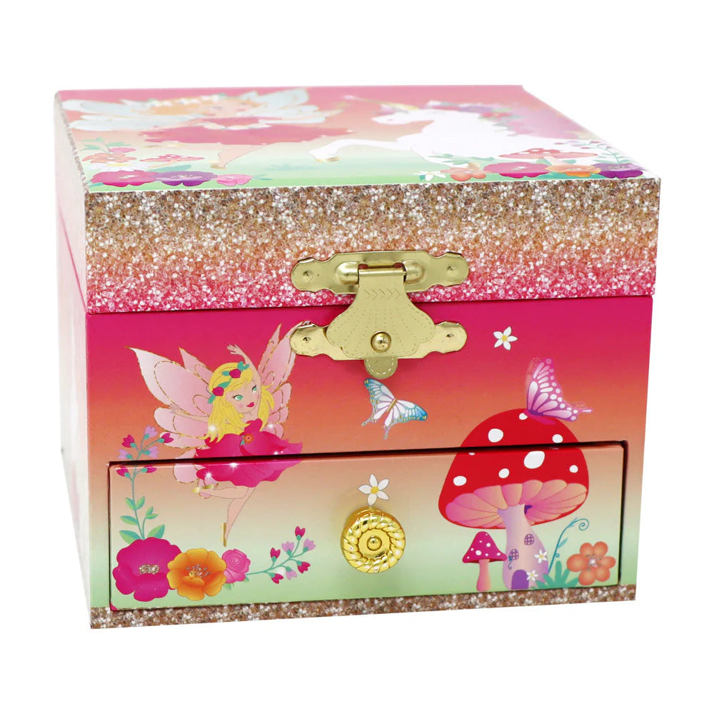 Pink Poppy Unicorn & The Pixie Fairy Musical Jewellery Box Small
