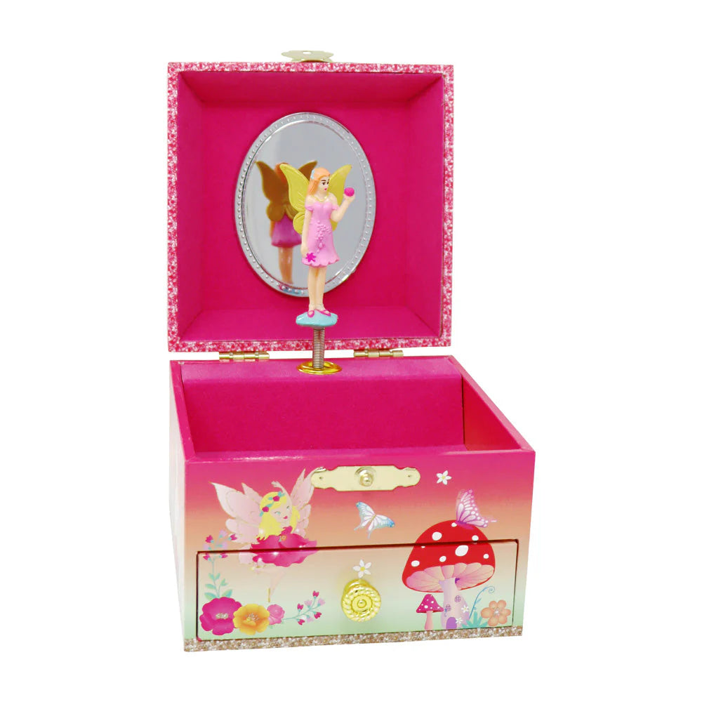 Pink Poppy Unicorn & The Pixie Fairy Small Musical Jewellery Box