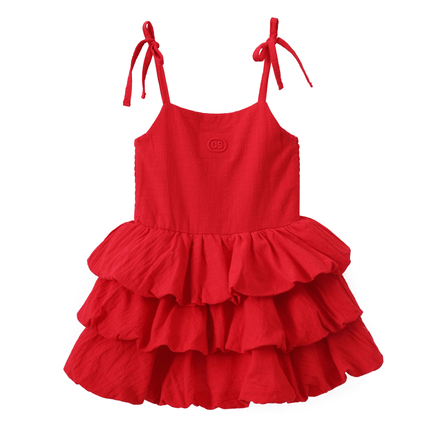 Cracked Soda Cracked Soda Poppy Layered Linen Dress Red
