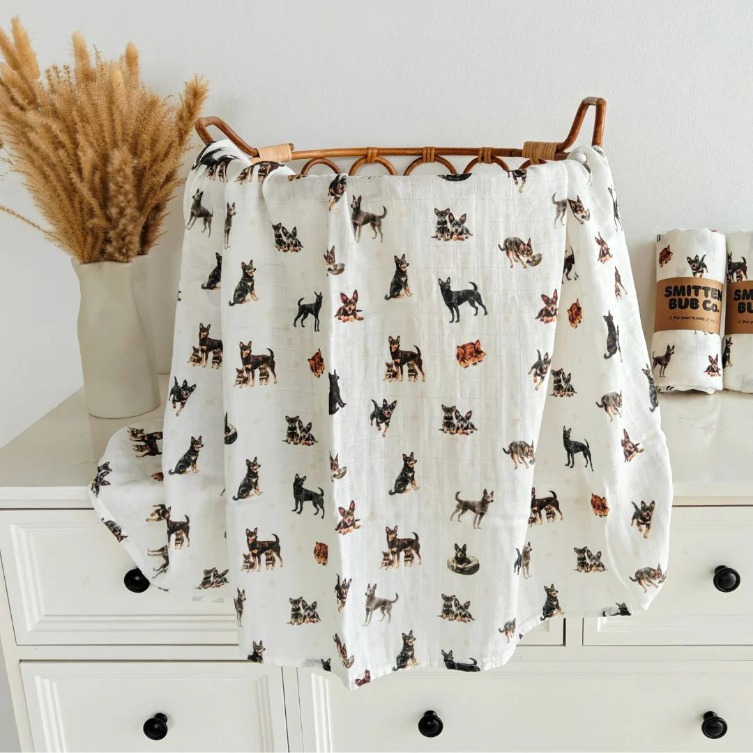 Smitten Bub Co Kelpie Bamboo Cotton Muslin Swaddle