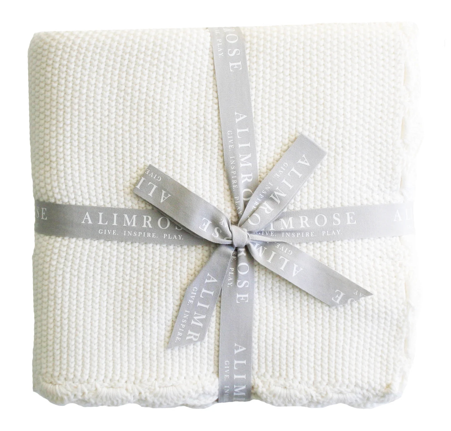 Alimrose Mini Moss Stitch Baby Blanket Ivory
