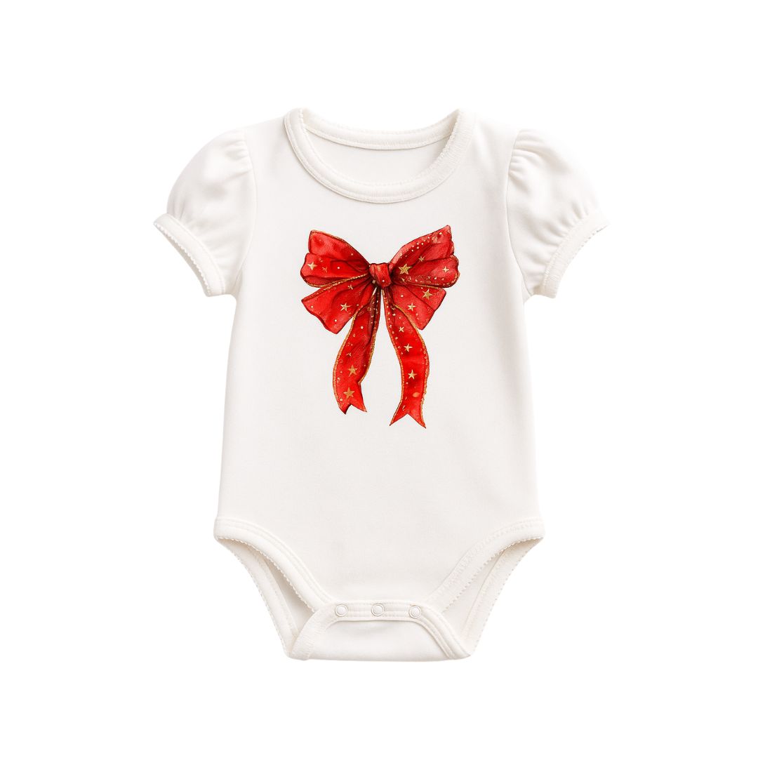 Confetti Kidz Ruby Star Coquette Bow Bamboo Bodysuit