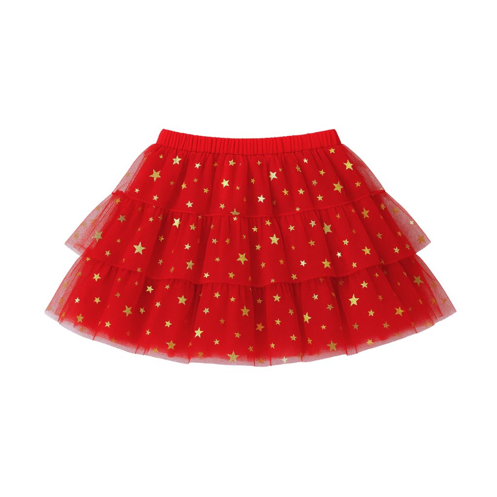 Confetti Kidz Classic Christmas Tulle Skirt Red Stars