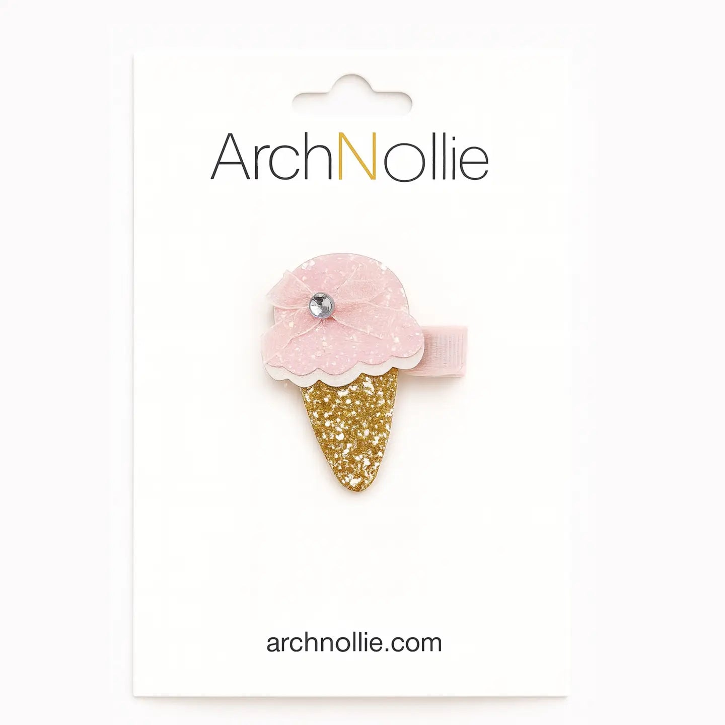ArchNOllie Glitter Ice Cream Hair Clips Pink
