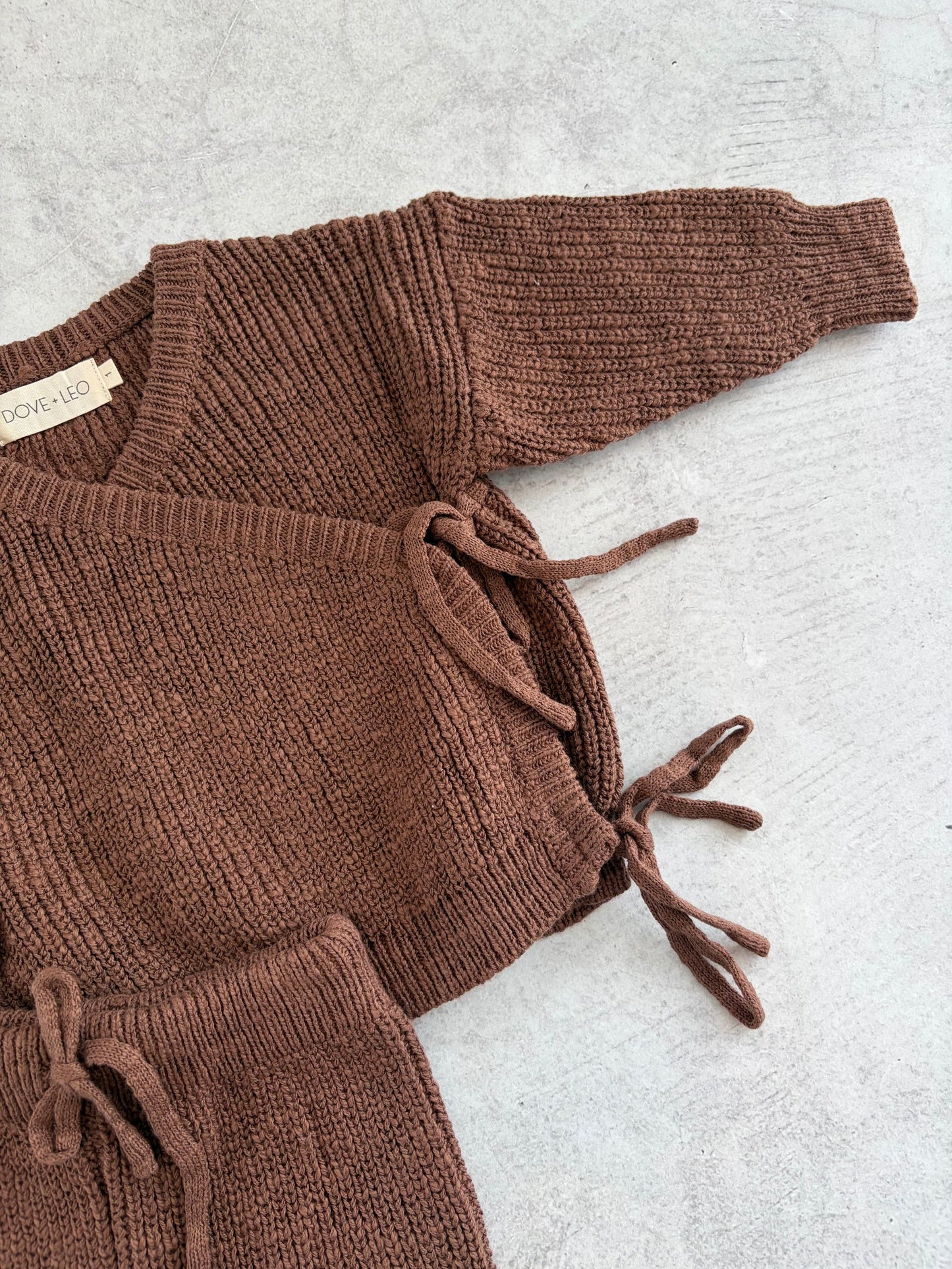 Dove & Leo Kimono Knit Set Cocoa