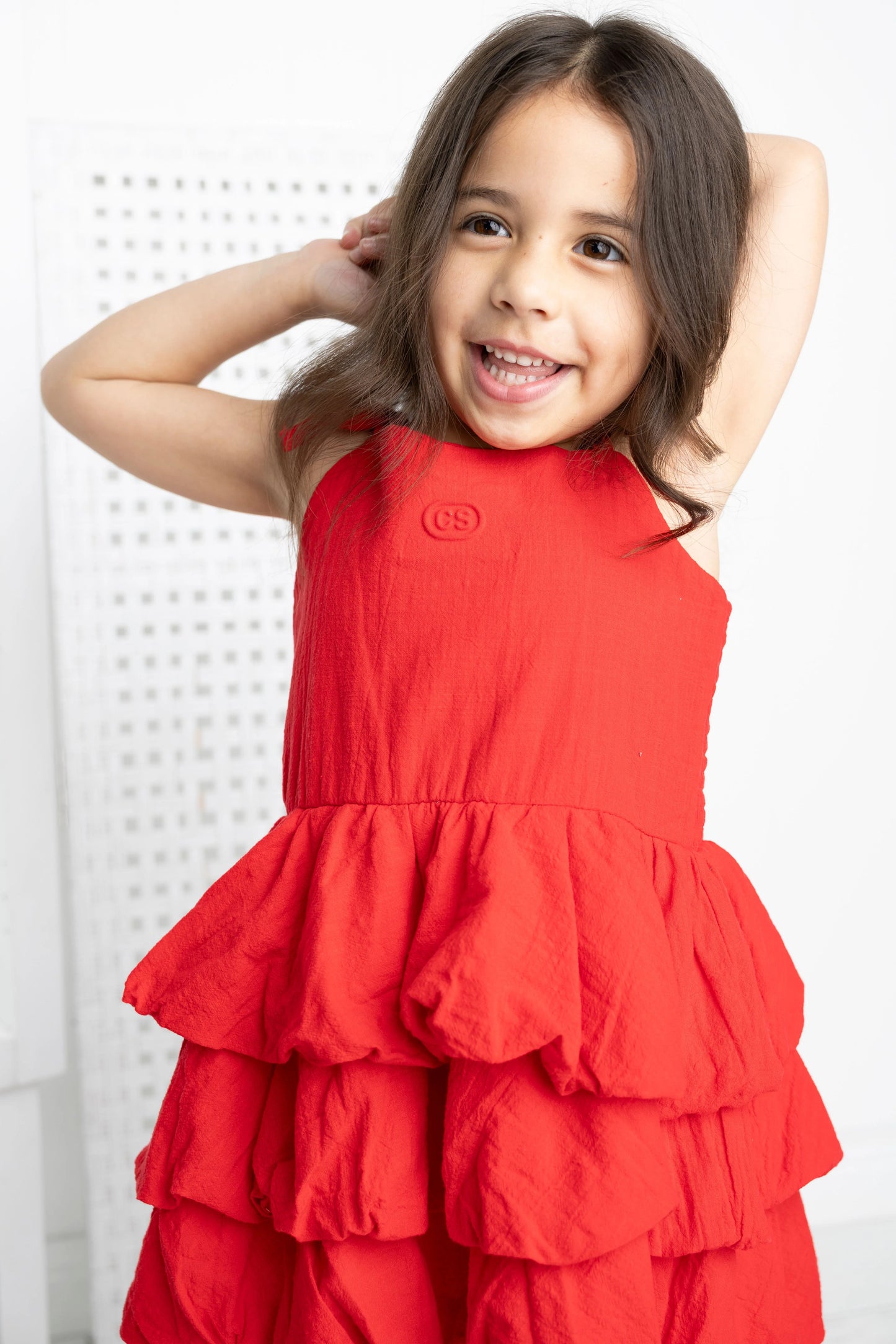 Cracked Soda Cracked Soda Poppy Layered Linen Dress Red