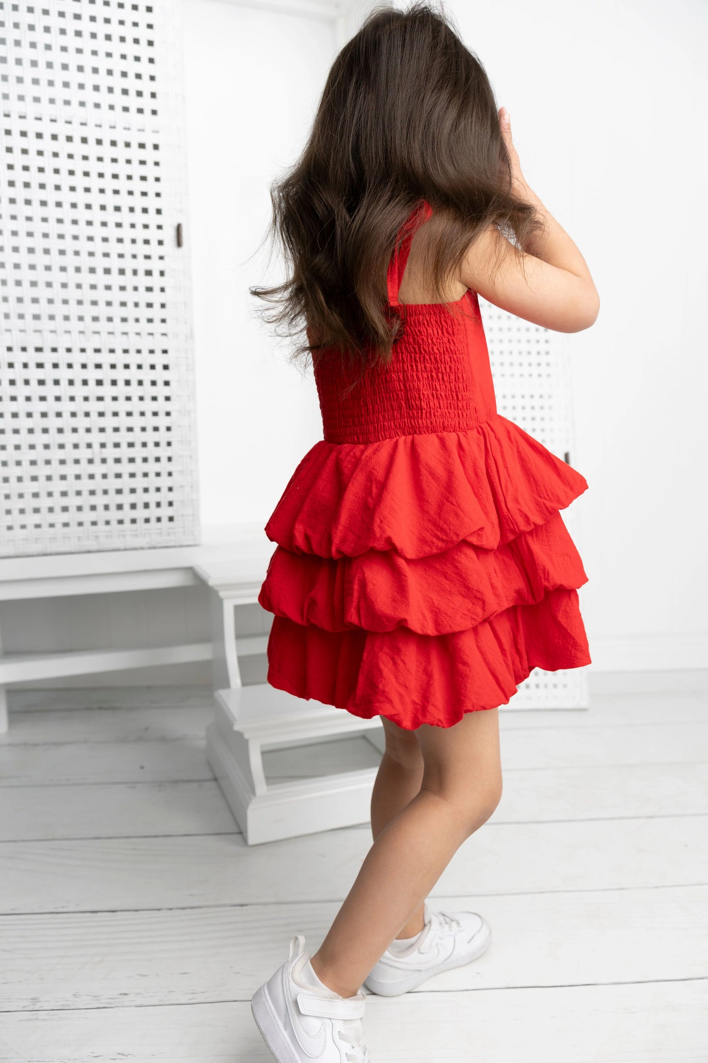 Cracked Soda Cracked Soda Poppy Layered Linen Dress Red