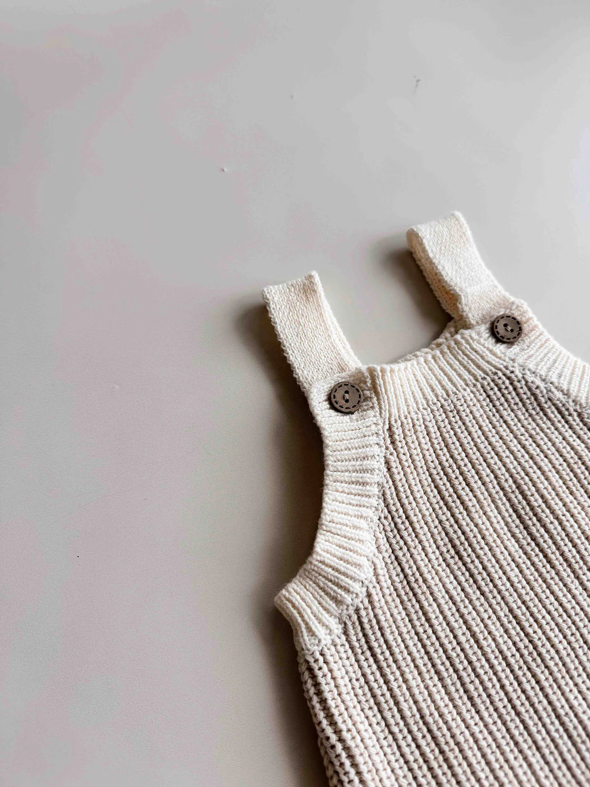 Freckles The Label Chunky Button Romper Oat