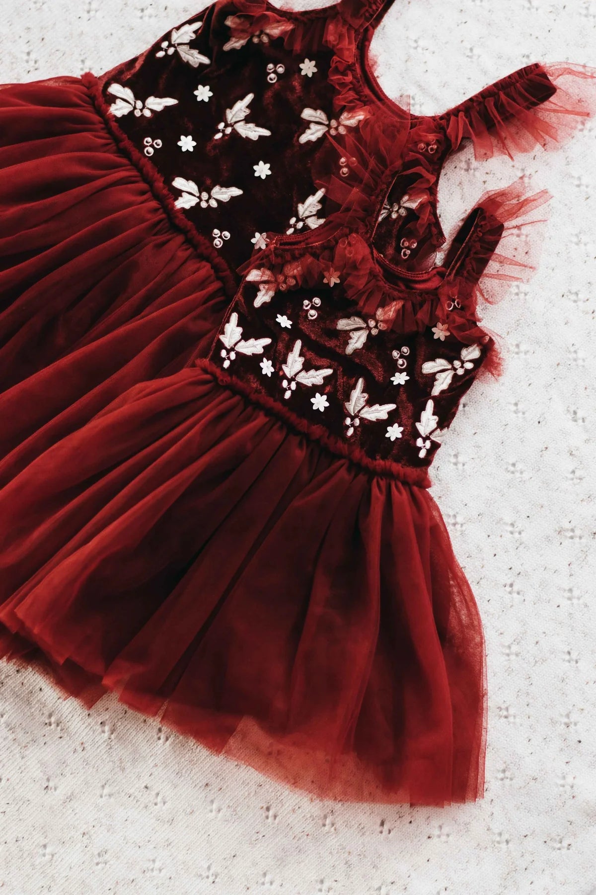 Bencer & Hazelnut Christmas Red Velvet Bodysuit Dress