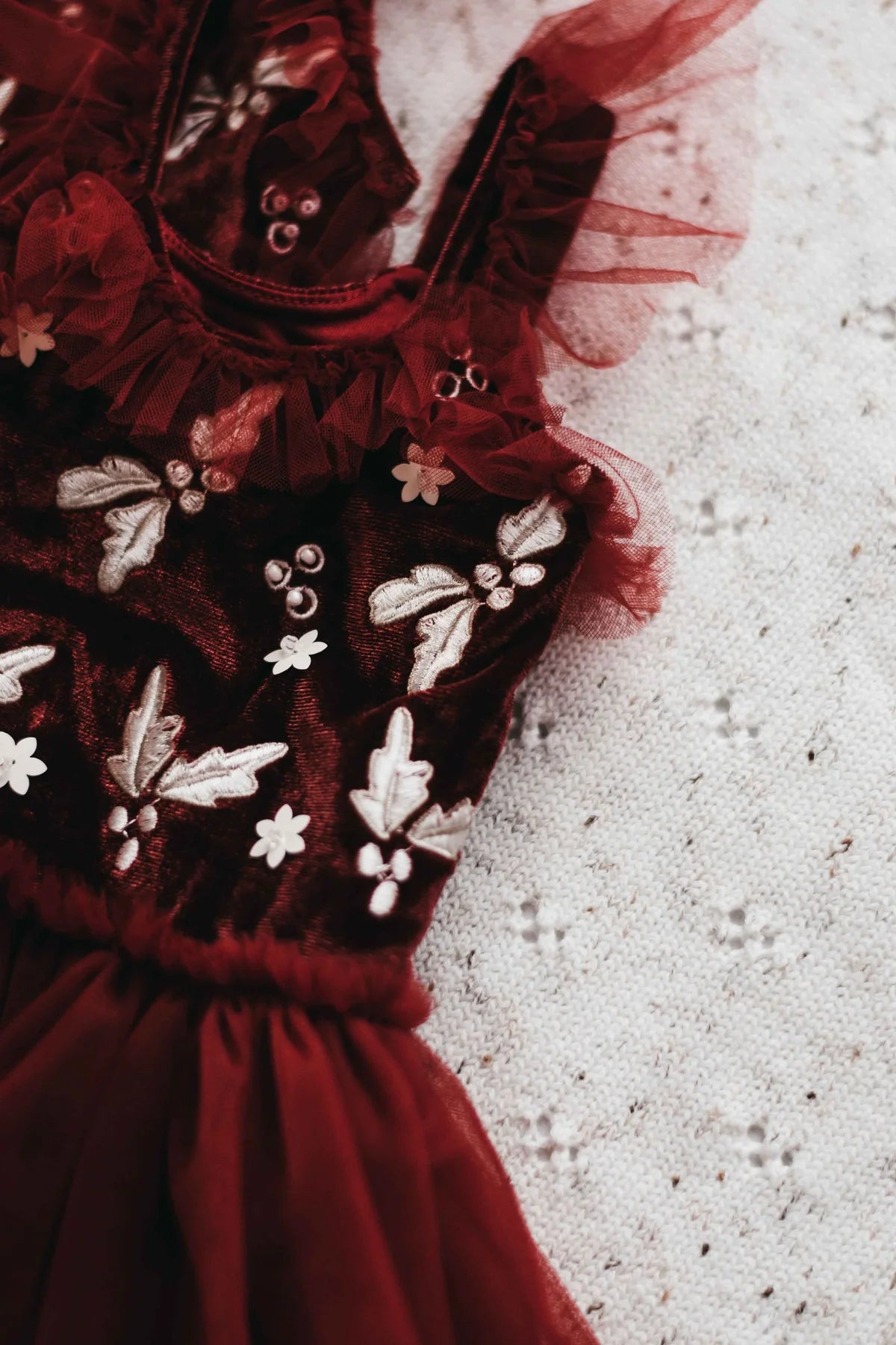 Bencer & Hazelnut Christmas Red Velvet Bodysuit Dress
