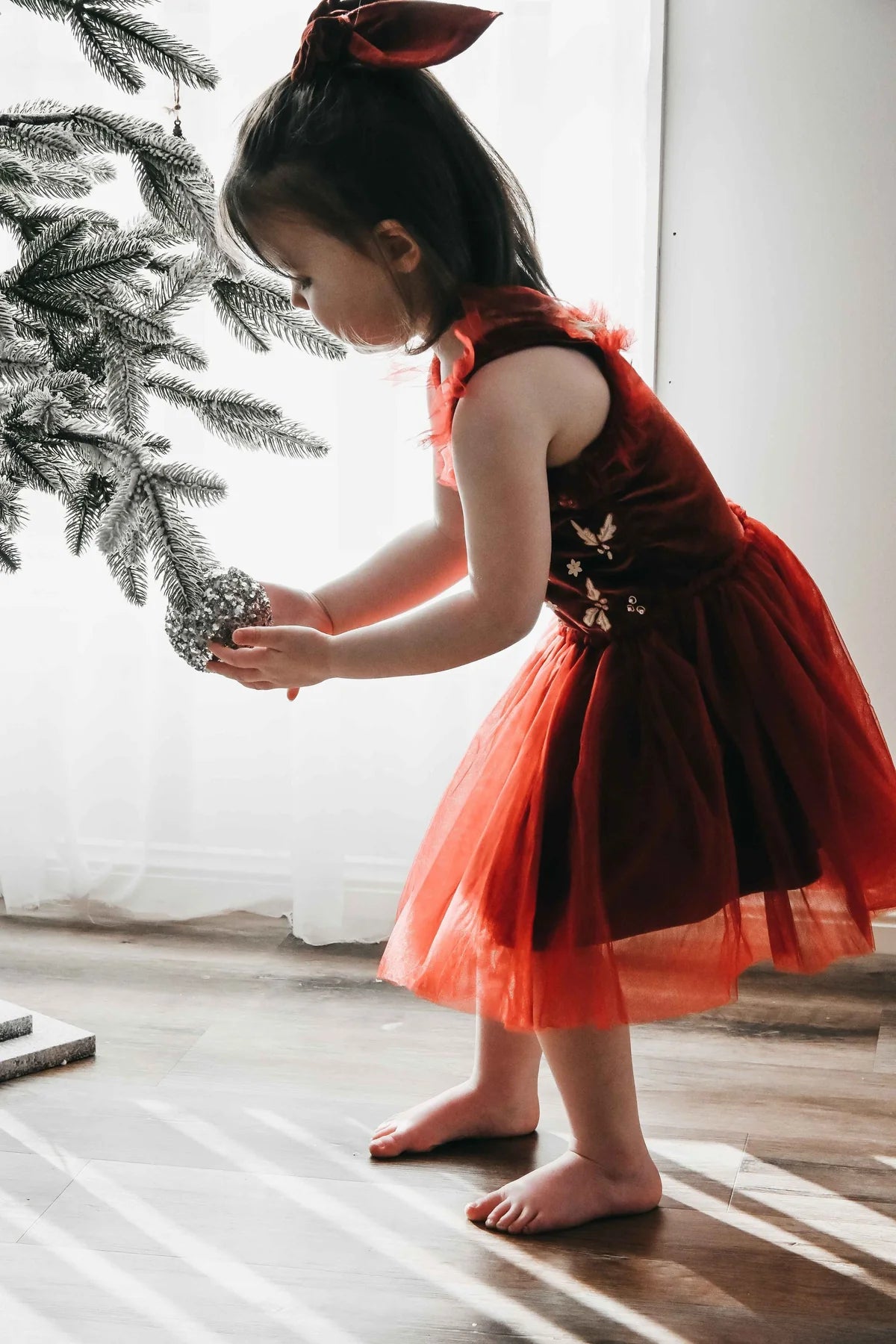 Bencer & Hazelnut Christmas Red Velvet Bodysuit Dress