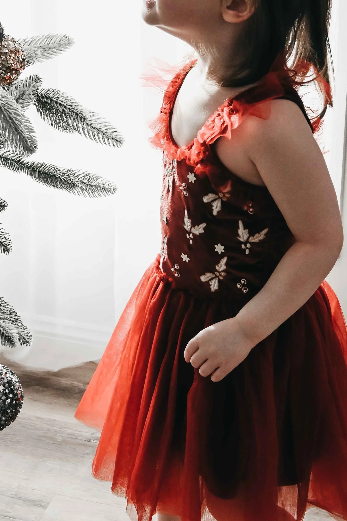 Bencer & Hazelnut Christmas Red Velvet Bodysuit Dress