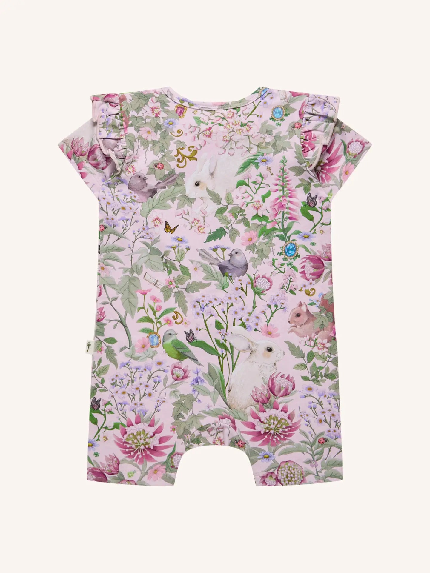 Fleur Harris Precious Shorty Frill Coverall in Pink Multi