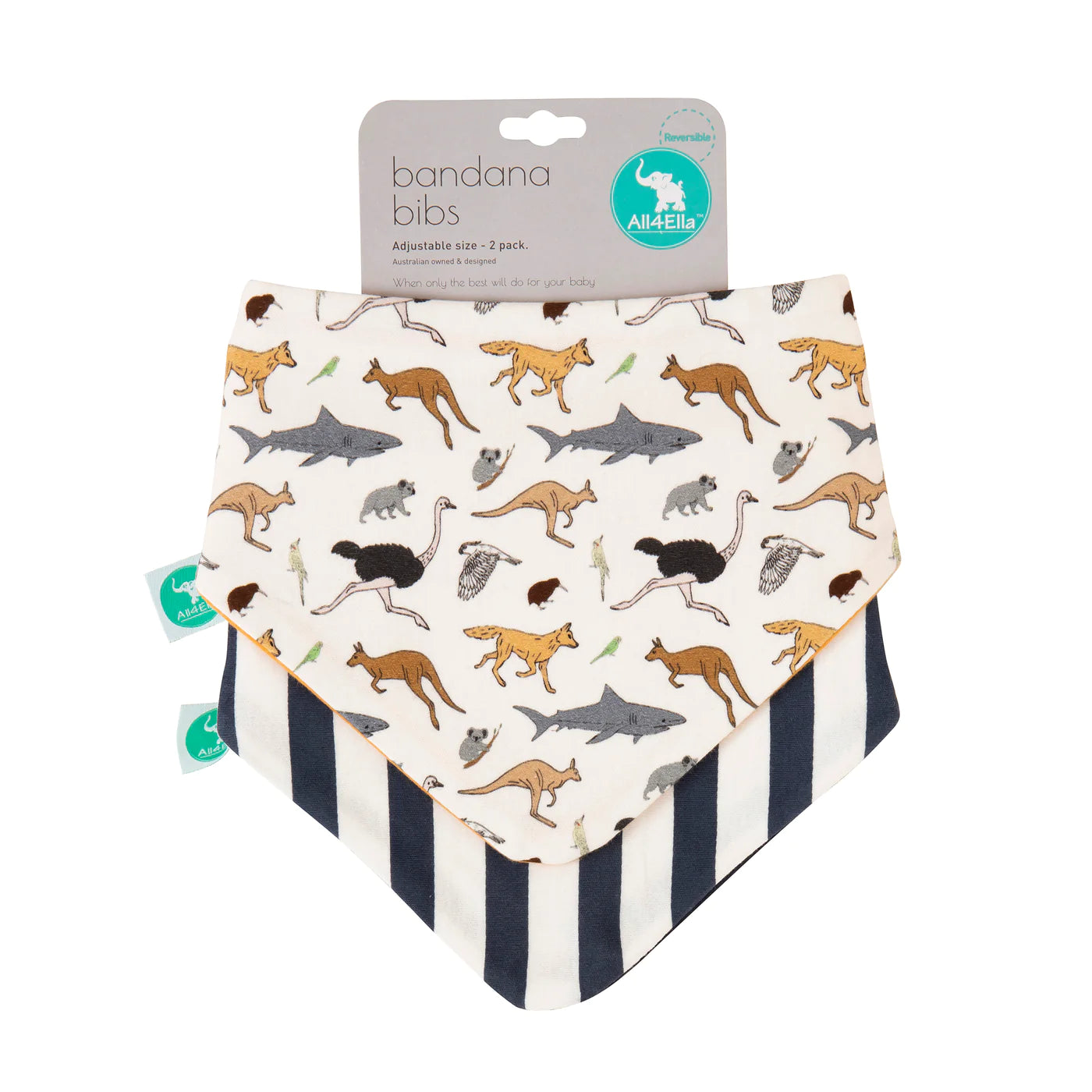 All4Ella Pack 2 Bandana Bib ~ Various