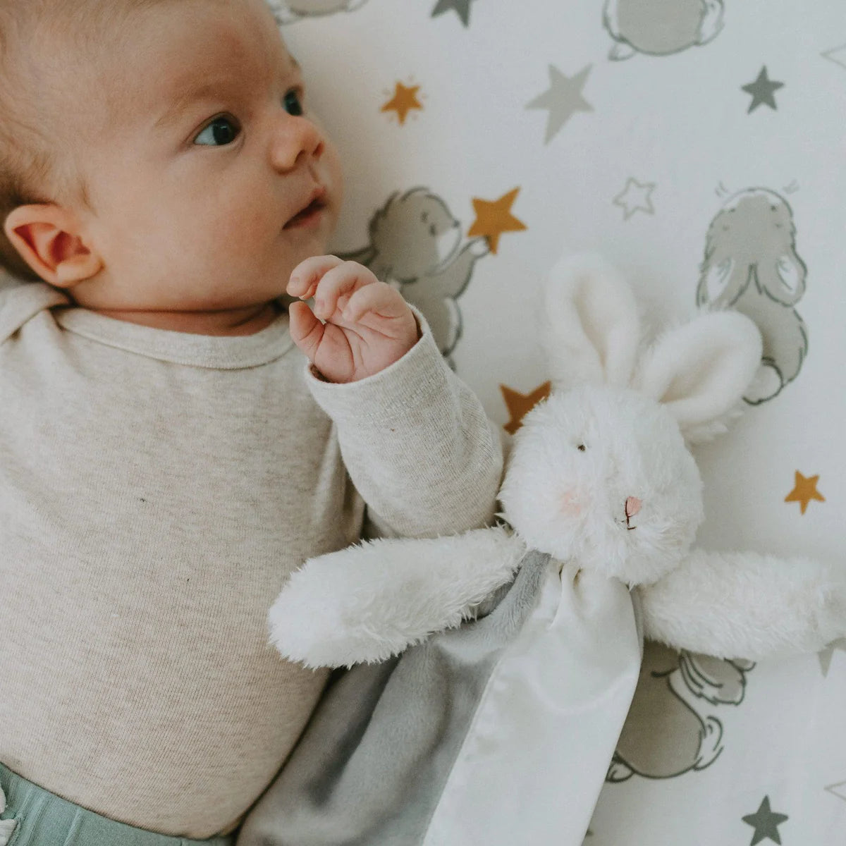 Bye Bye Buddy Blanket Grady Bunny Grey