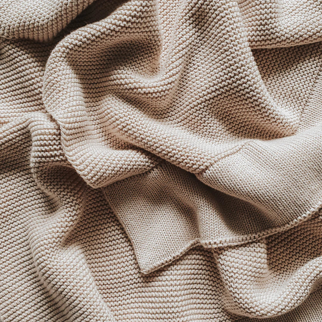 Blossom & Pear Heirloom Classic Knit Blanket Toffee