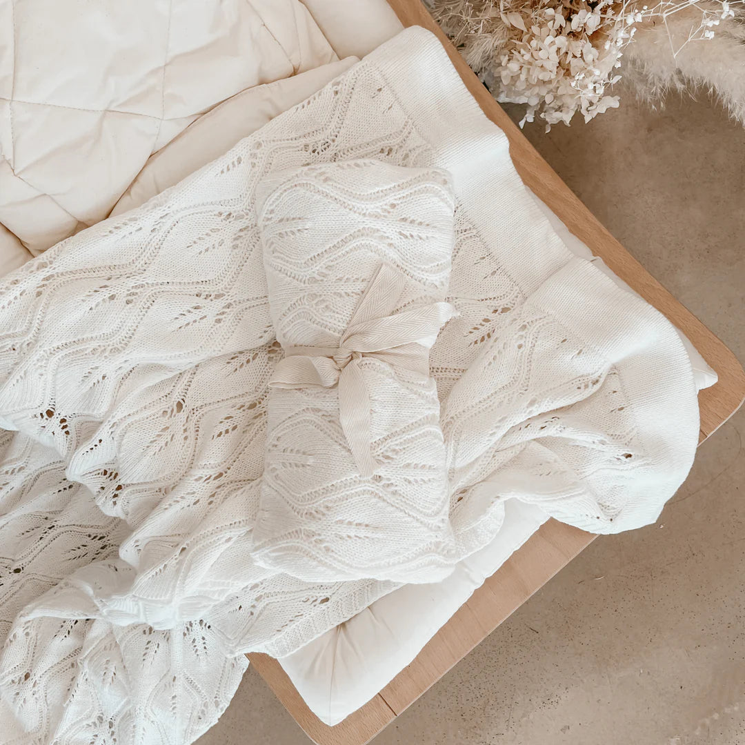 Heirloom Willow Knit Blanket Vanilla