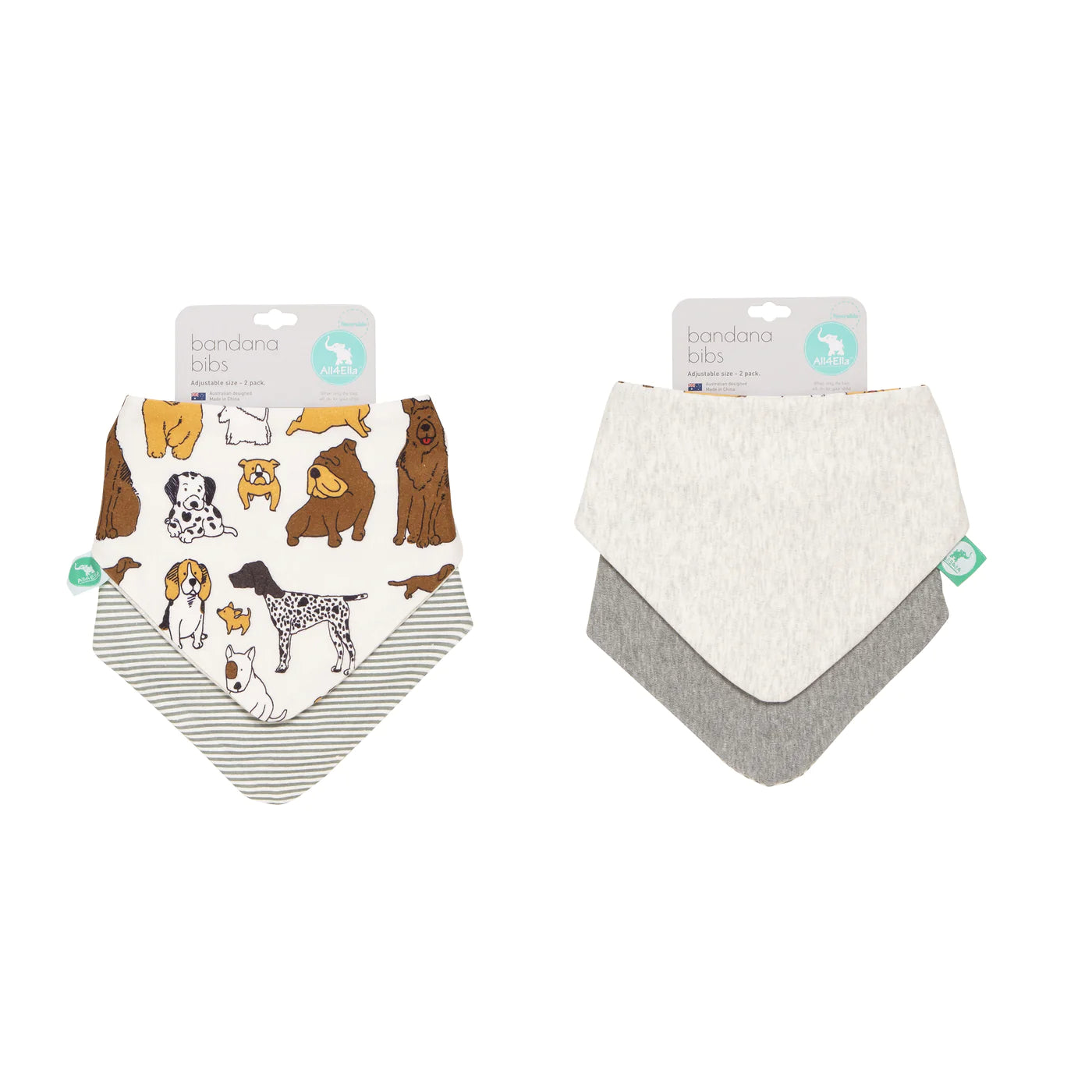All4Ella Pack 2 Bandana Bib ~ Various