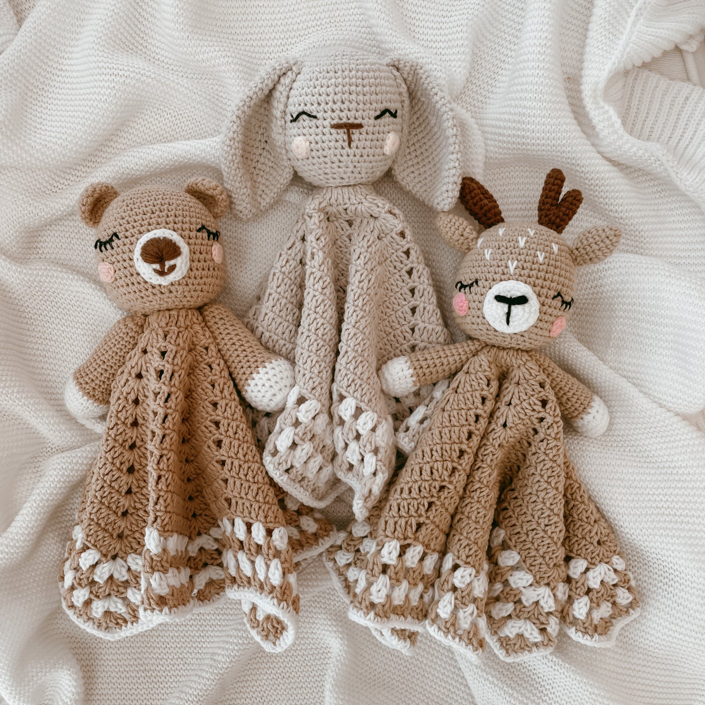 Honey the Bunny Heirloom Crochet Lovey Comforter