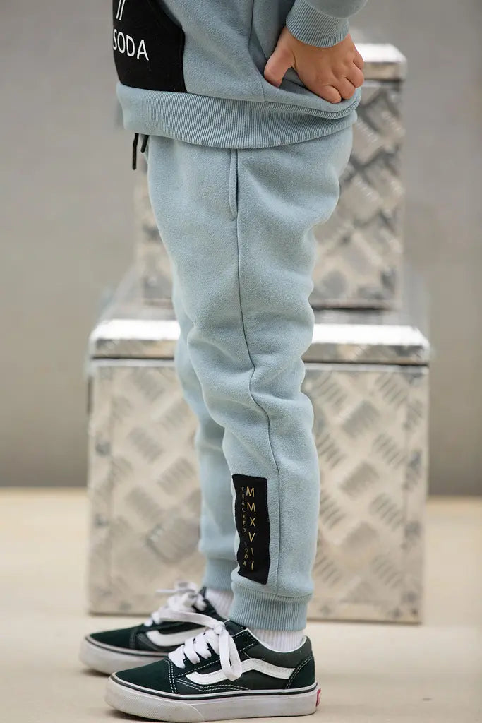 Cracked Soda Jasper Track Pants Dusty Blue