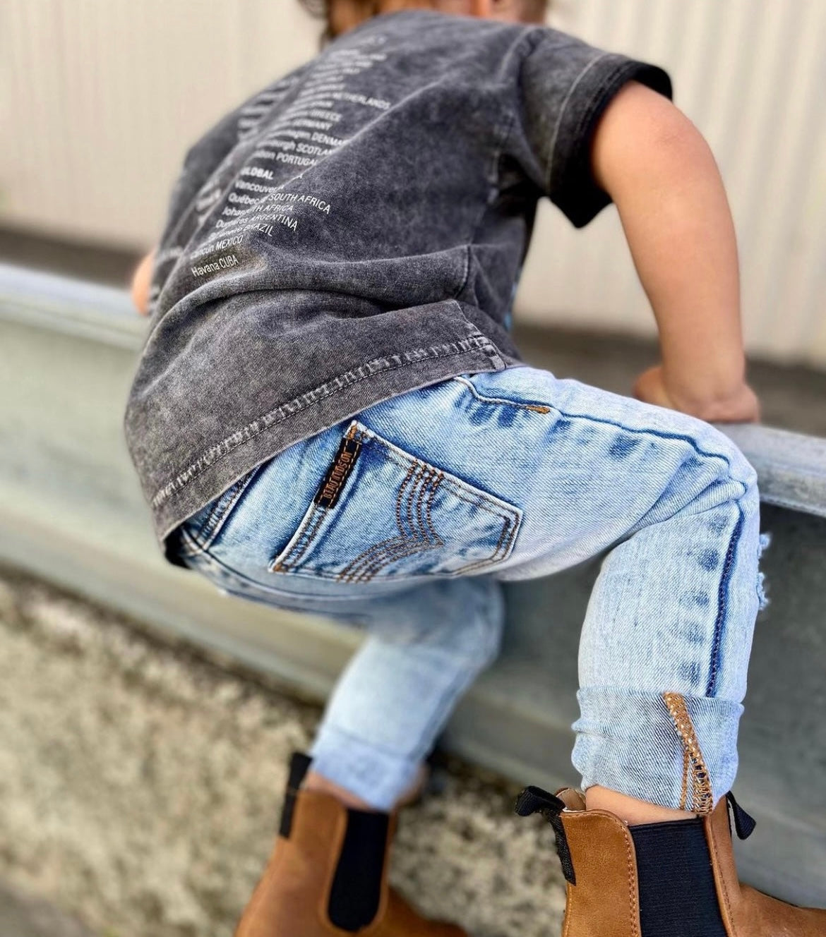 Beau Hudson Blue Distressed Denim Jeg Jeans