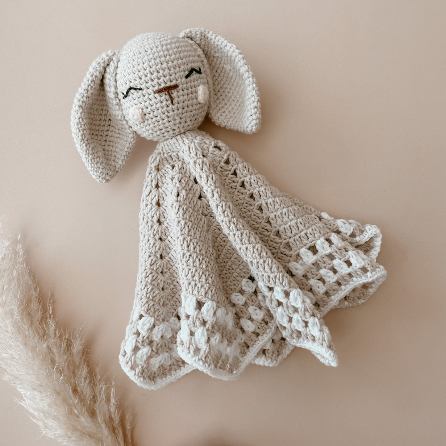 Honey the Bunny Heirloom Crochet Lovey Comforter