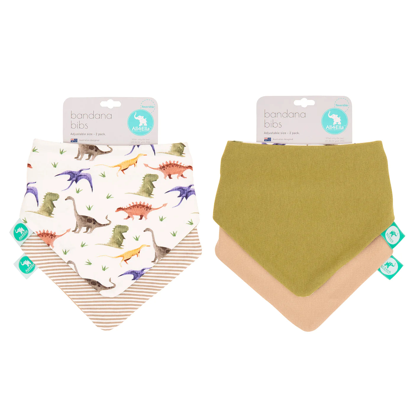 All4Ella Pack 2 Bandana Bib ~ Various