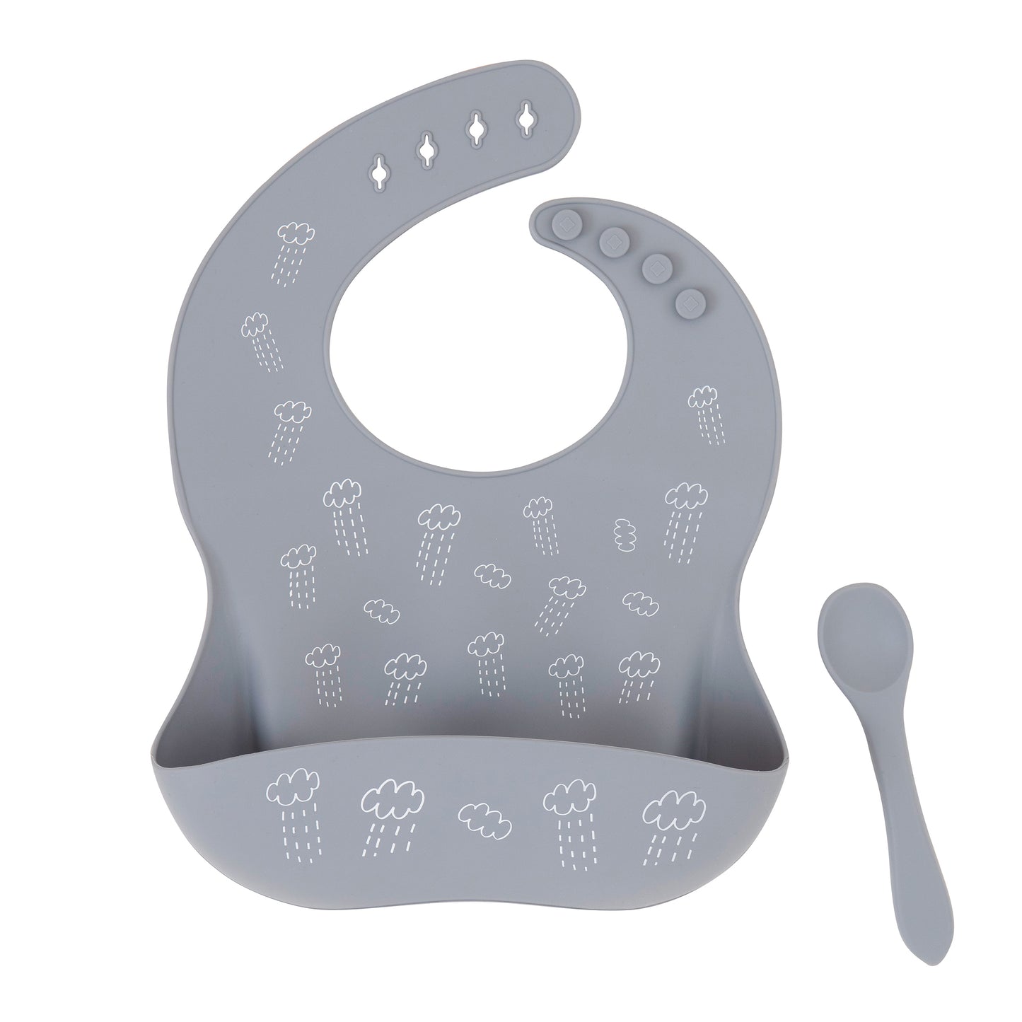 All4Ella Silicone Bib with Spoon ~ 3 Colours