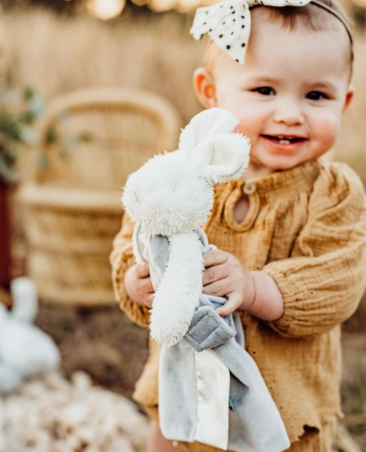 Bye Bye Buddy Blanket Grady Bunny Grey
