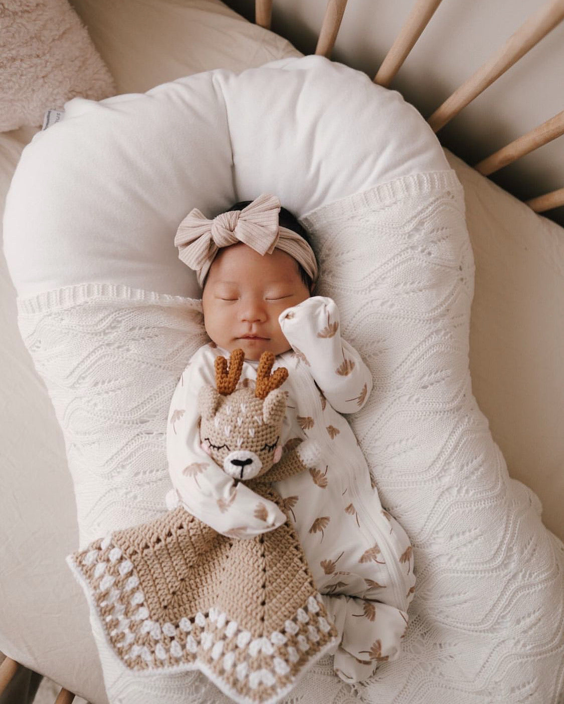 Frankie the Fawn Heirloom Crochet Lovey Comforter