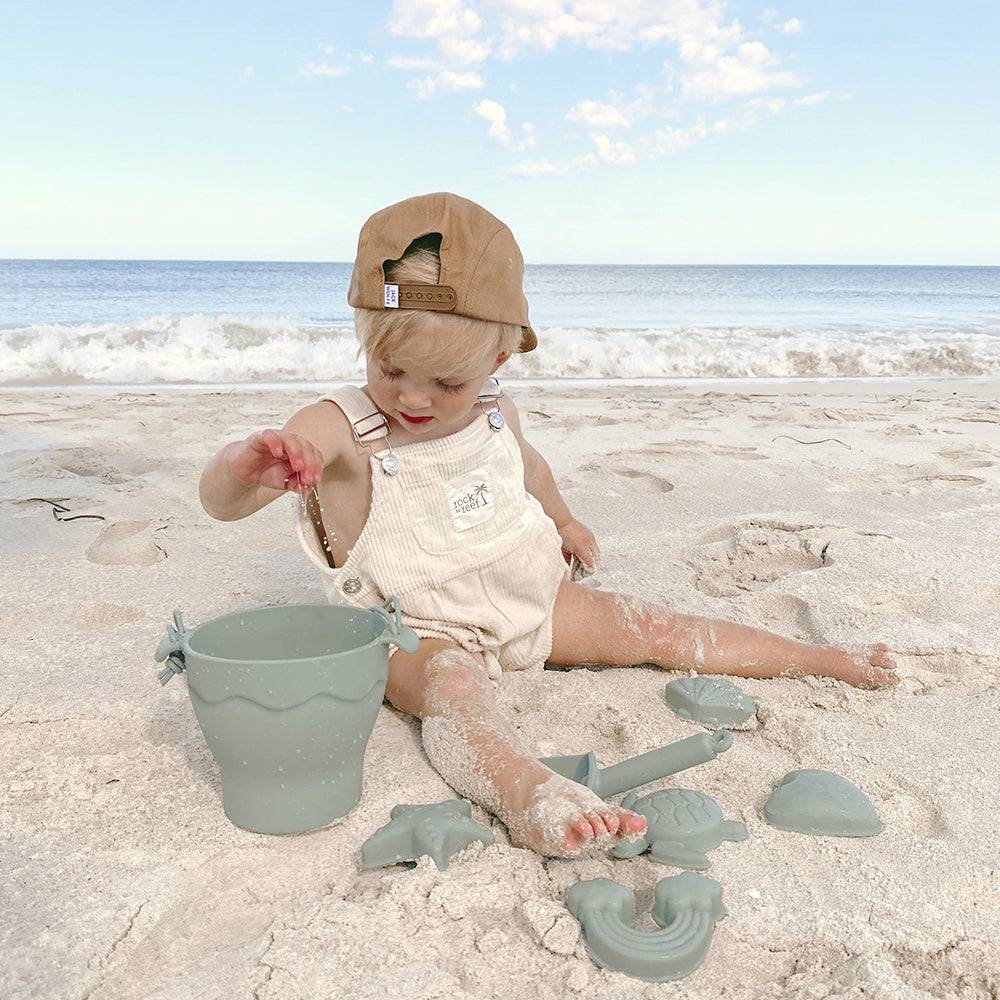 Playground Silicone 8pc Bucket & Spade Set Sage