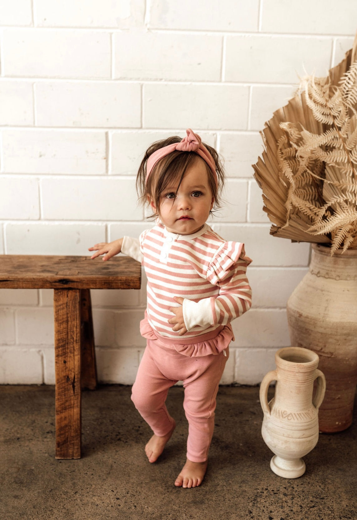 Snuggle Hunny Rose Stripe Long Sleeve Bodysuit