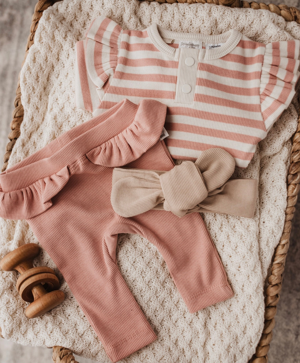 Snuggle Hunny Rose Stripe Long Sleeve Bodysuit