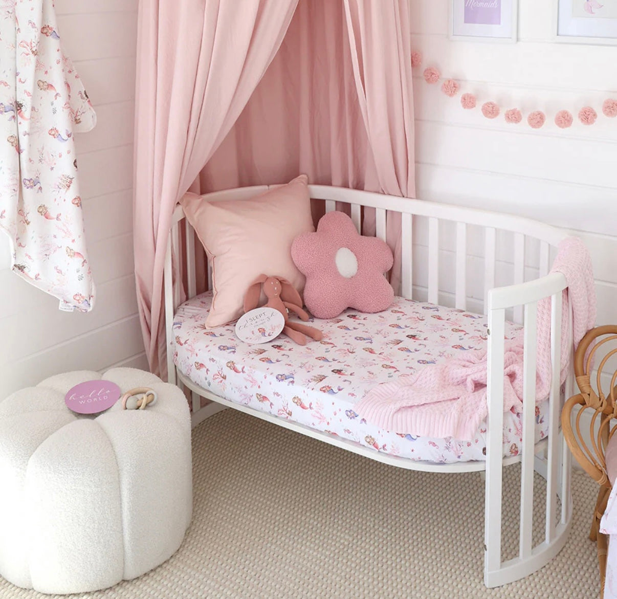 Snuggle Hunny Mermaid Fitted Cot Sheet