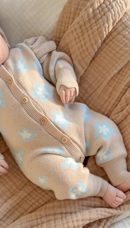 Blossom & Pear Mocha Blue Daisy Romper
