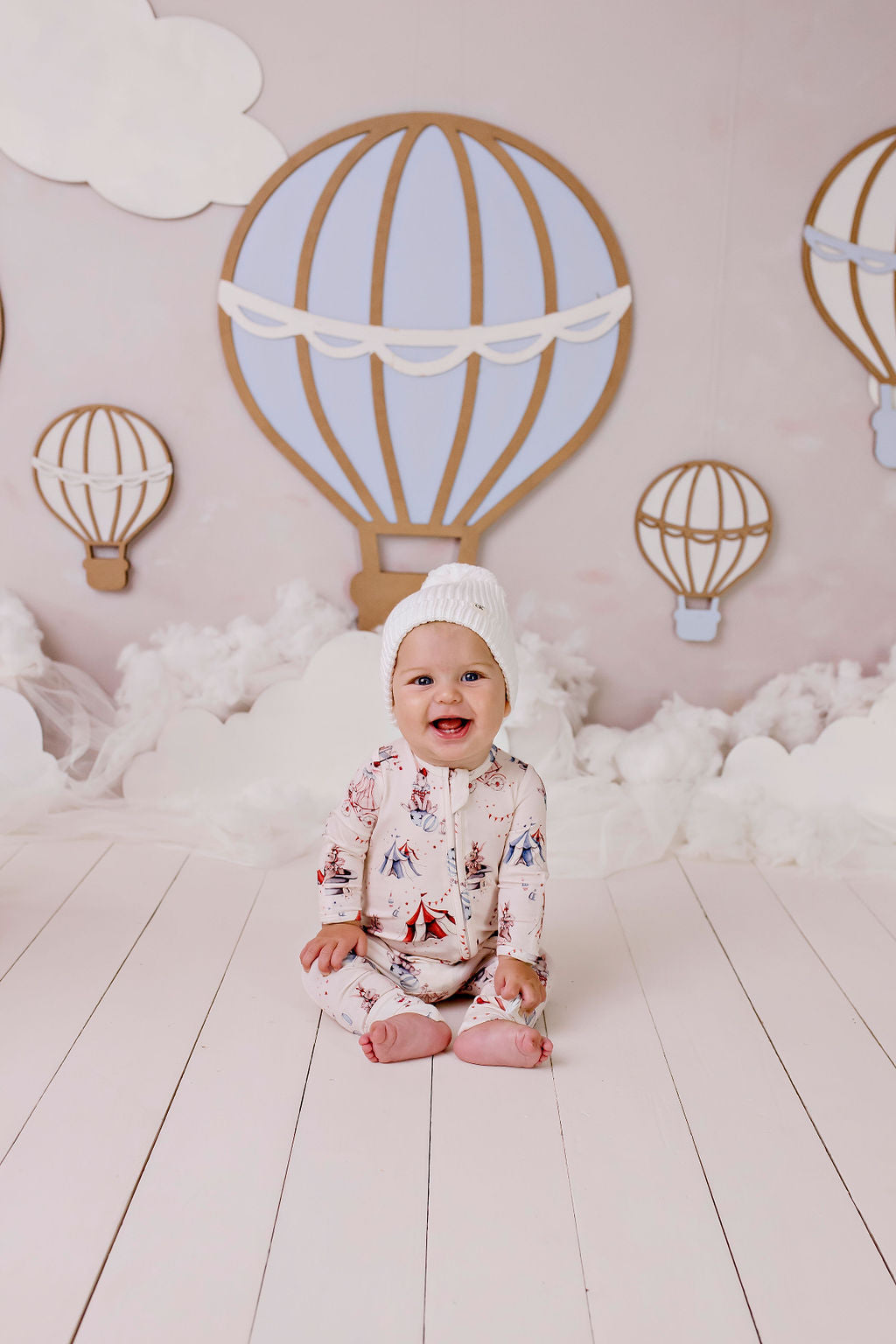 Confetti Kidz Circus Bunnies Bamboo Zipsuit