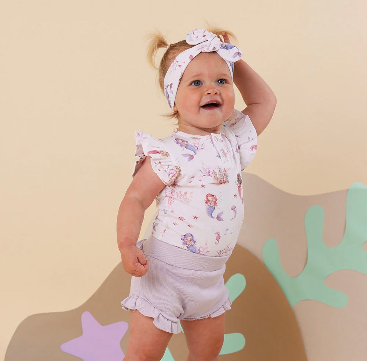 Snuggle Hunny Mermaid Short Sleeve Bodysuit