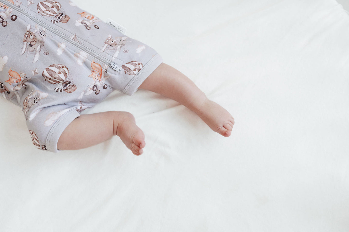 Aster & Oak Flying Friends SS Zip Romper