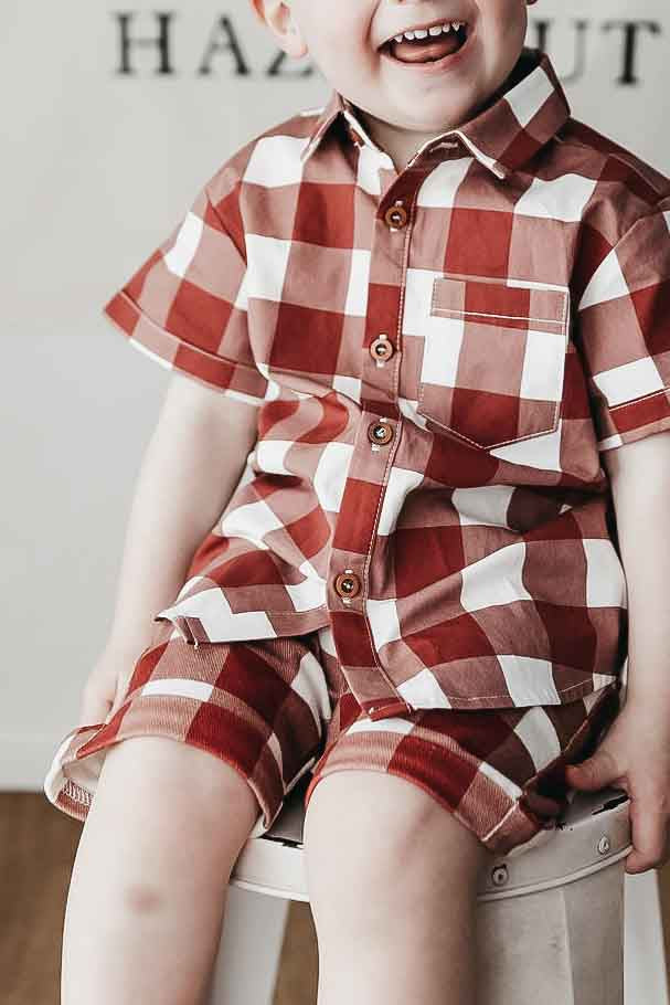 Bencer & Hazelnut Button Up Shirt Gingham PREORDER