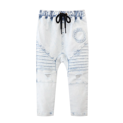 Cracked Soda Mateo Embossed Denim Jeans Blue