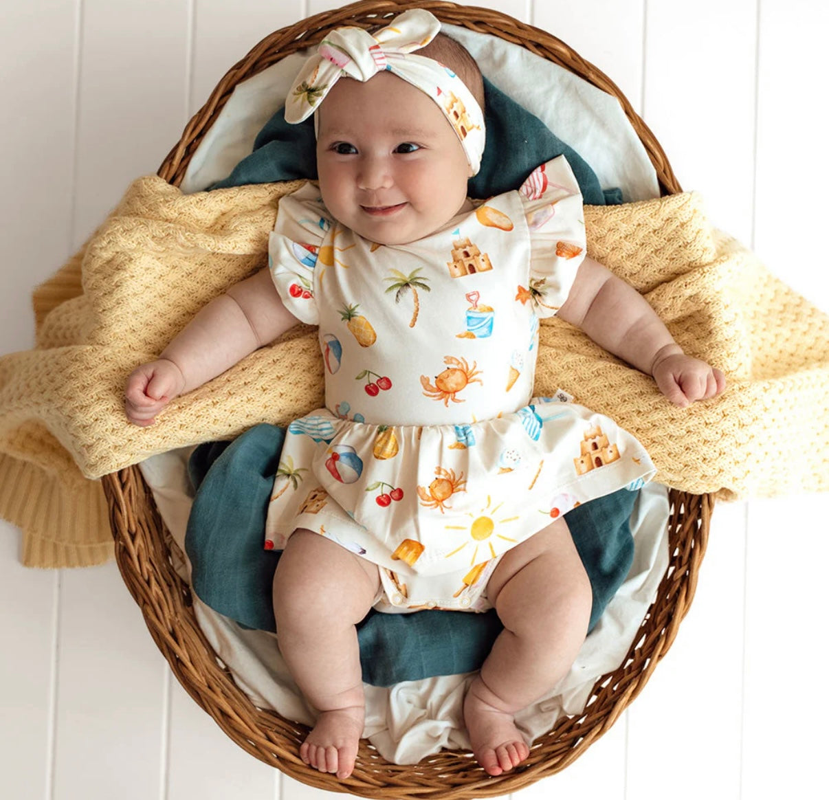 Snuggle Hunny Beach Fun Short Sleeve Dress