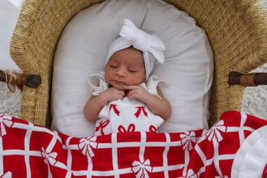 Petite + Co Summer Frill Romper Red Bows