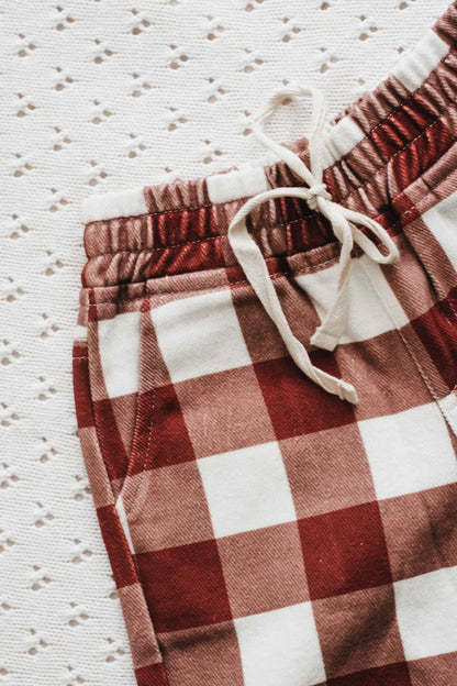 Bencer & Hazelnut Denim Shorts Gingham PREORDER