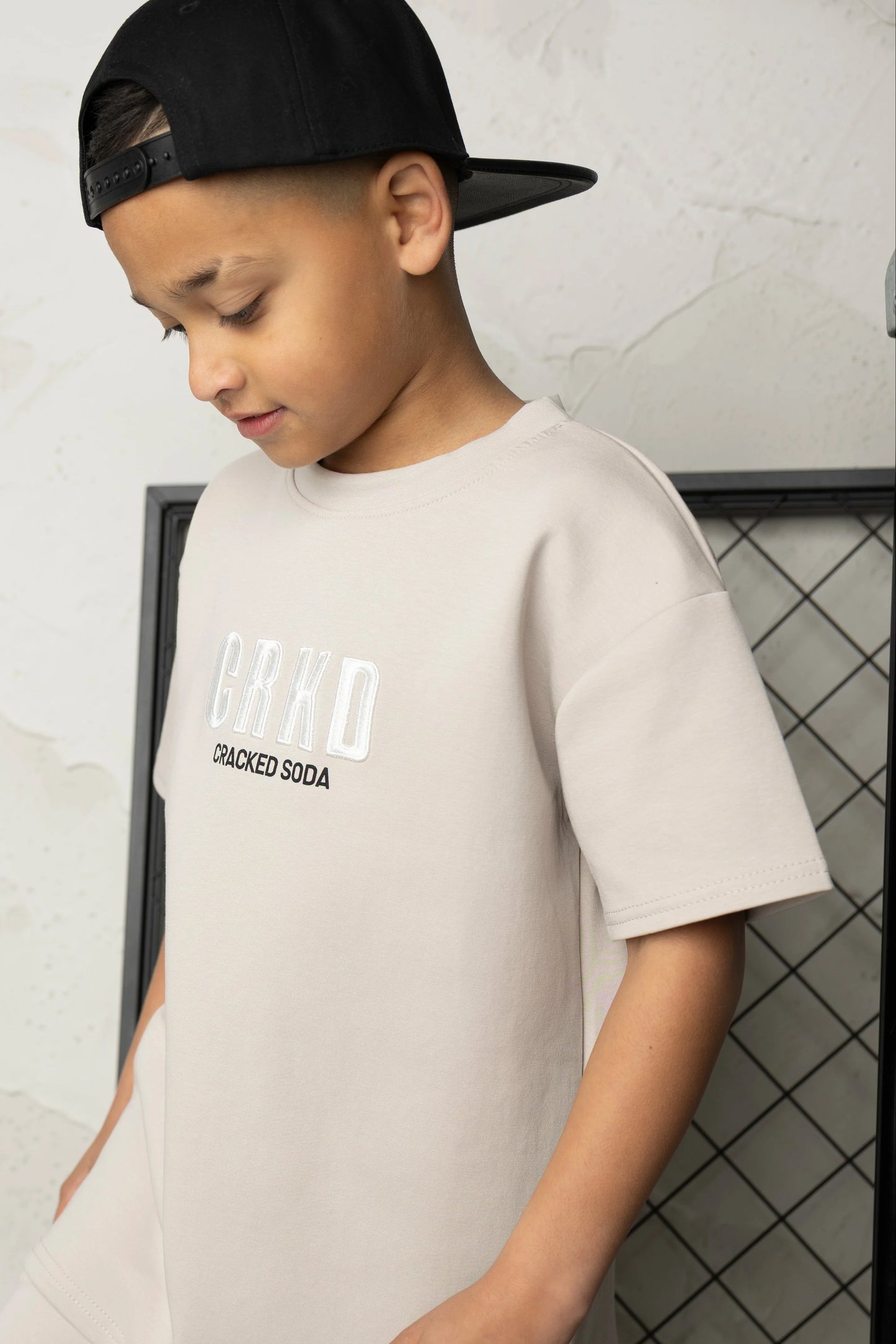 Cracked Soda Freddie CRKD Tee Pebble