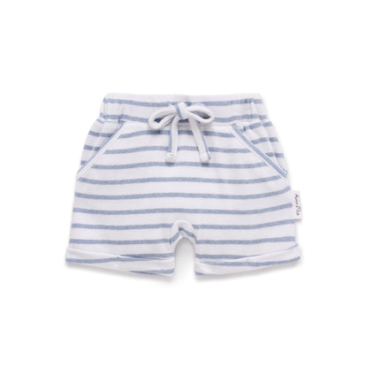 Aster & Oak Blue Stripe Rib Shorts