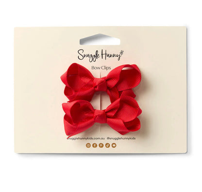 Snuggle Hunny Red Piggy Tail Hair Clips - Pair