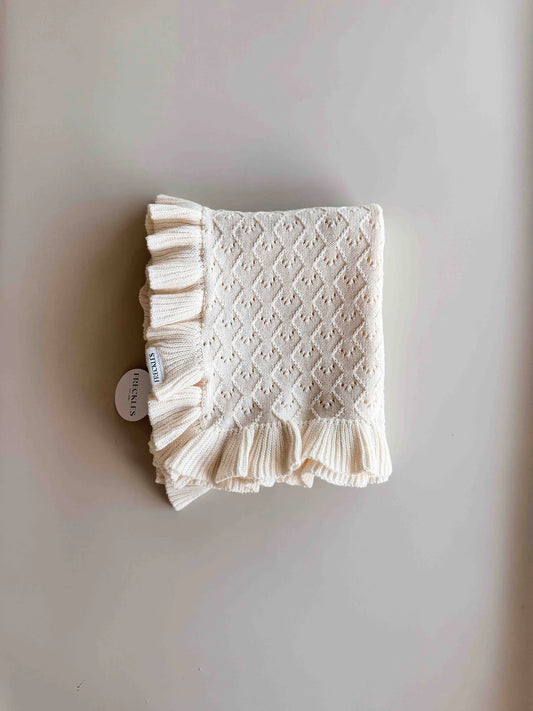 Freckles The Label Mila Pointelle Blanket Snow